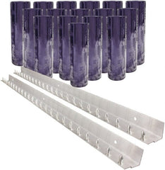 Aleco - 8' Door Width x 8' Door Height PVC Clear Ribbed Strip Door Kit - Clear - Exact Tooling