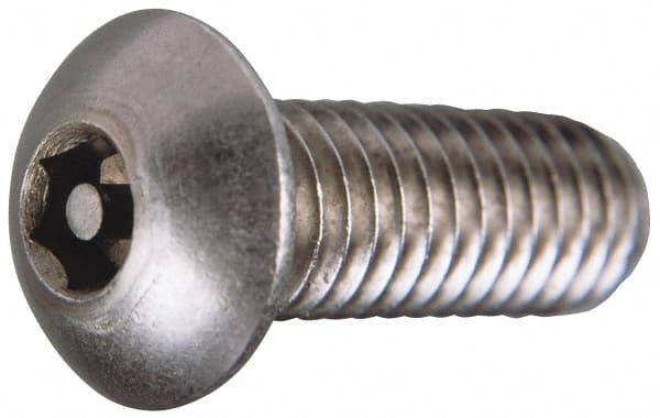 Value Collection - #10-24 UNC Pin In Hex Socket Drive, Button Screw - Grade 18-8 Stainless Steel, Uncoated, 3/4" Length Under Head - Exact Tooling