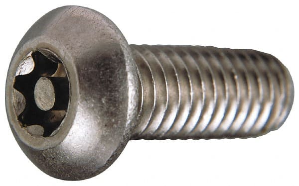 Value Collection - #10-32 UNF Pin In Torx Drive, Button Screw - Grade 18-8 Stainless Steel, Uncoated, 1/2" Length Under Head - Exact Tooling