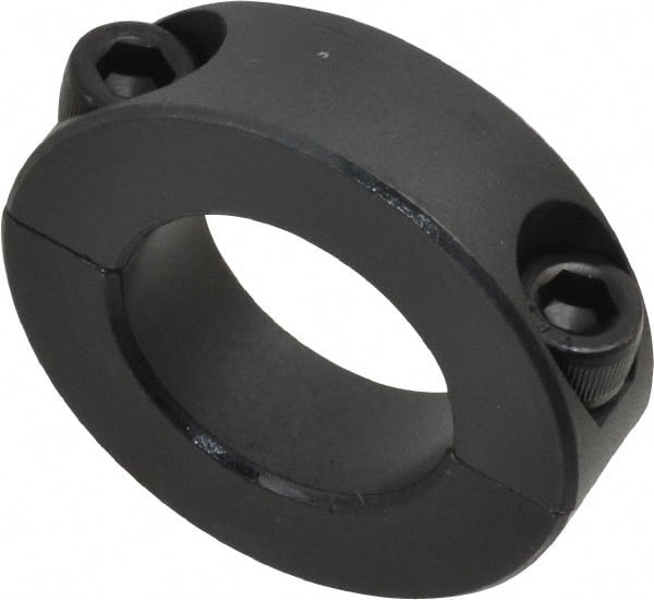 Made in USA - 1" Bore, Steel, Two Piece Shaft Collar - 1-3/4" Outside Diam, 1/2" Wide - Exact Tooling