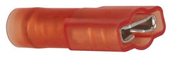 3M - 22 to 18 AWG, Nylon, Fully Insulated, Female Wire Disconnect - 1/4 Inch Wide Tab, Red, RoHS 2011/65/EU Compliant - Exact Tooling