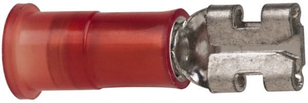 3M - 22 to 18 AWG, Nylon, Partially Insulated, Female Wire Disconnect - 3/16 Inch Wide Tab, Red, RoHS 2011/65/EU Compliant - Exact Tooling