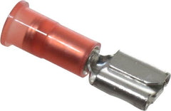3M - 22 to 18 AWG, Nylon, Partially Insulated, Female Wire Disconnect - 1/4 Inch Wide Tab, Red, RoHS 2011/65/EU Compliant - Exact Tooling