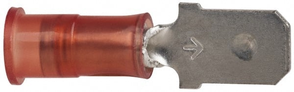 3M - 22 to 18 AWG, Nylon, Partially Insulated, Male Wire Disconnect - 1/4 Inch Wide Tab, Red, RoHS 2011/65/EU Compliant - Exact Tooling
