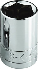 SK - 1-3/8", 1/2" Drive, Standard Hand Socket - 6 Points, Steel, Chrome Finish - Exact Tooling