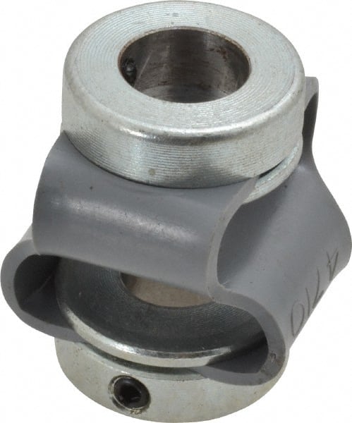 Huco - 3/8" Max Bore Diam, Flexible Flex P Double Loop Coupling - 27mm OD, Polyurethane - Exact Tooling