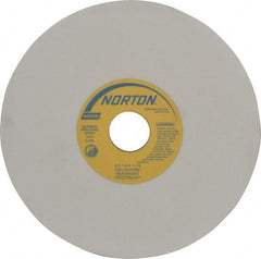 Norton - 8" Diam x 1-1/4" Hole x 1/4" Thick, K Hardness, 100 Grit Surface Grinding Wheel - Aluminum Oxide, Type 1, Fine Grade, 3,600 Max RPM, Vitrified Bond, No Recess - Exact Tooling