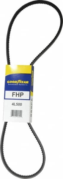 Continental ContiTech - Section 4L, 50" Outside Length, V-Belt - High Traction Rubber, Fractional HP, No. 4L500 - Exact Tooling