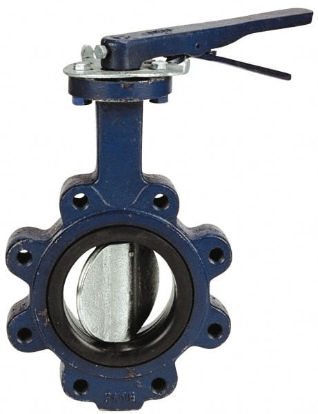 NIBCO - 5" Pipe, Lug Butterfly Valve - Lever Handle, Cast Iron Body, EPDM Seat, 200 WOG, Ductile Iron Disc, Stainless Steel Stem - Exact Tooling
