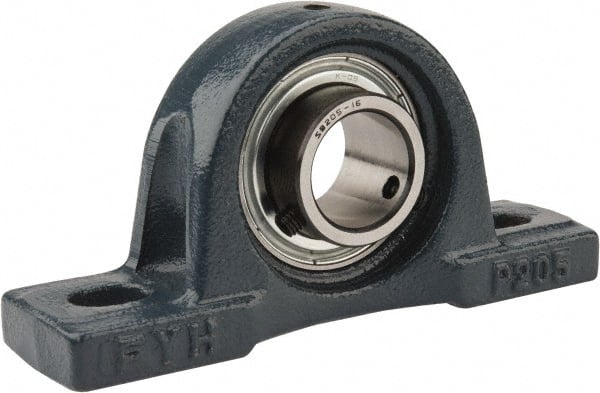 Value Collection - 5-1/2" OALBall Bearing Pillow Block - Cast Iron - Exact Tooling