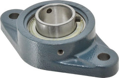 Value Collection - 5-9/16" OALBall Bearing Pillow Block - Cast Iron - Exact Tooling