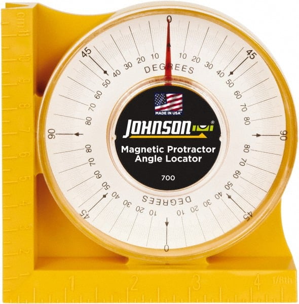 Johnson Level & Tool - (4) 90° Measuring Range, Magnetic Base Protractor - Accuracy Up to 0.30° - Exact Tooling