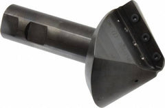 Cutting Tool Technologies - 90° Included Angle, 2.96" Max Cut Diam, 2.96mm Body Diam, 1" Shank Diam, Indexable Countersink - 1.23" LOC, 6 Square Inserts, SPEH 322 Insert Style, Positive Rake, Series PLC - Exact Tooling