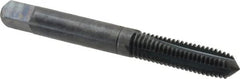 Balax - 4 Flutes, 0.8800 Inch Thread Length, M8x1.25 Metric Coarse, Nitride Oxide Coating, High Speed Steel, Cleanout Tap - 2-23/32 Inch Overall Length, 3/8 Inch Square Length, 0.238 Inch Square Size, 0.318 Inch Shank Diameter, Modified Bottoming - Exact Tooling