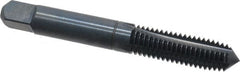 Balax - 4 Flutes, 0.9500 Inch Thread Length, M10x1.50 Metric Coarse, Nitride Oxide Coating, High Speed Steel, Cleanout Tap - 2-15/16 Inch Overall Length, 7/16 Inch Square Length, 0.286 Inch Square Size, 0.381 Inch Shank Diameter, Modified Bottoming - Exact Tooling