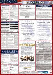 NMC - 24" Wide x 40" High Laminated Paper Labor Law Information Poster - Florida Jurisdiction, 0.03" Thick, English - Exact Tooling