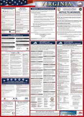 NMC - 24" Wide x 40" High Laminated Paper Labor Law Information Poster - Virginia Jurisdiction, 0.03" Thick, English - Exact Tooling