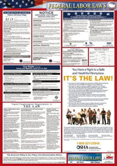 NMC - 24" Wide x 40" High Laminated Paper Labor Law Information Poster - Federal Jurisdiction, 0.03" Thick, English - Exact Tooling