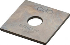 Mitutoyo - 0.06" Square Steel Gage Block - Accuracy Grade 0, Includes Certificate of Inspection - Exact Tooling