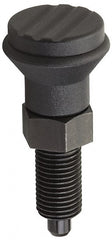 Gibraltar - 3/8-24, 15mm Thread Length, 5mm Plunger Diam, Knob Handle Indexing Plunger - Plunger Style A, 17mm Body Length, 47mm OAL, Steel - Exact Tooling