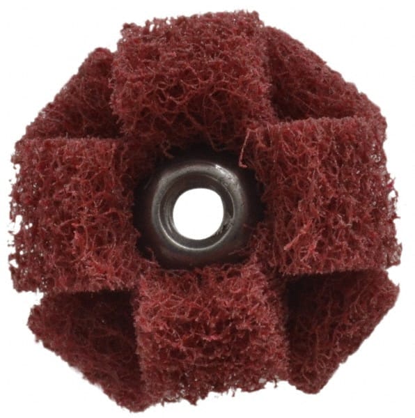Standard Abrasives - 1" Diam Medium Density Cross Buff - 2 Plys, 8-32 Thread, Very Fine Grade, 20,000 Max RPM - Exact Tooling