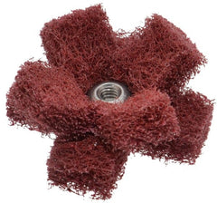 Standard Abrasives - 1-1/2" Diam Medium Density Cross Buff - 2 Plys, 8-32 Thread, Very Fine Grade, 20,000 Max RPM - Exact Tooling