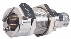 CPC Colder Products - PTF Brass, Quick Disconnect, Valved Panel Mount Coupling Body - 250 Max psi, -40 to 180°F, 2" OAL x 0.89" Overall Height, Chrome Plated - Exact Tooling