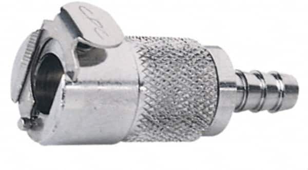 CPC Colder Products - 5/16" Inside Tube Diam, Brass, Quick Disconnect, Hose Barb Inline Coupling Insert - 250 Max psi, -40 to 180°F, 1.87" OAL x 0.75" Overall Height, Chrome Plated - Exact Tooling