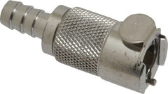 CPC Colder Products - 5/16" Inside Tube Diam, Brass, Quick Disconnect, Hose Barb Valved Inline Coupling Body - -40 to 180°F, 2" OAL x 0.89" Overall Height, Chrome Plated - Exact Tooling