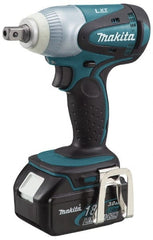 Makita - 1/2" Drive 18 Volt Pistol Grip Cordless Impact Wrench & Ratchet - 2,100 RPM, 170 Ft/Lb Torque, 2 Lithium-Ion Batteries Included - Exact Tooling