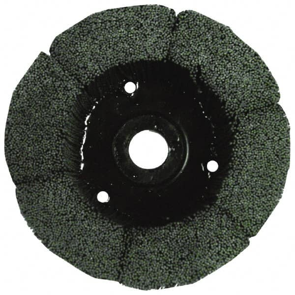 Osborn - 3" 320 Grit Silicon Carbide Crimped Disc Brush - Extra Fine Grade, Plain Hole Connector, 1-1/2" Trim Length, 3/4" Shank Diam, 7/8" Arbor Hole - Exact Tooling