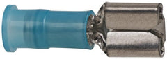3M - 16 to 14 AWG, Nylon, Partially Insulated, Female Wire Disconnect - 1/4 Inch Wide Tab, Blue, RoHS 2011/65/EU Compliant - Exact Tooling