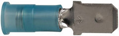 3M - 16 to 14 AWG, Nylon, Partially Insulated, Male Wire Disconnect - 1/4 Inch Wide Tab, Blue, RoHS 2011/65/EU Compliant - Exact Tooling
