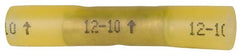 3M - 12 to 10 AWG Compatible, Heat Shrink Partially Insulated, Crimp-On Butt Splice Terminal - Yellow - Exact Tooling