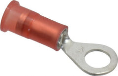 3M - 22-18 AWG Partially Insulated Crimp Connection Circular Ring Terminal - #10 Stud, Copper Contact - Exact Tooling