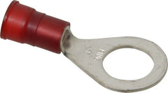 3M - 8 AWG Partially Insulated Crimp Connection Circular Ring Terminal - 1/2" Stud, Copper Contact - Exact Tooling