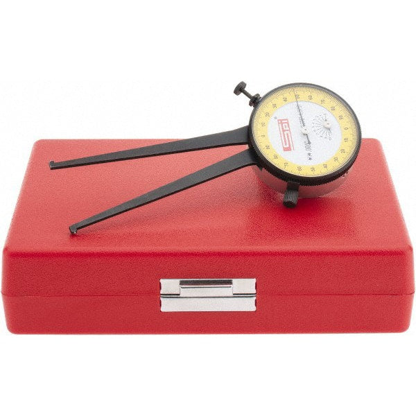 SPI - 3/8 to 1-3/8" Inside Dial Caliper Gage - 0.001" Graduation, 0.038mm Accuracy, 3-1/4" Leg Length, Ball Contact Points - Exact Tooling