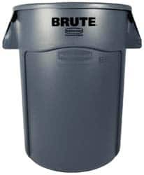 Rubbermaid - 10 Gal Gray Round Trash Can - Polyethylene, None Graphic, 17-1/8" High, Lid Not Included - Exact Tooling