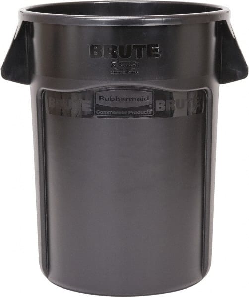 Rubbermaid - 44 Gal Black Round Trash Can - Polyethylene, 31-1/2" High - Exact Tooling