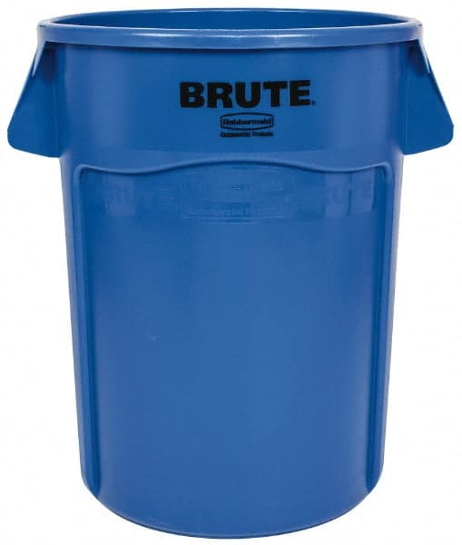 Rubbermaid - 44 Gal Blue Round Trash Can - Polyethylene, 31-1/2" High - Exact Tooling