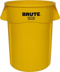 Rubbermaid - 10 Gal Yellow Round Trash Can - Polyethylene, None Graphic, 17-1/8" High, Lid Not Included - Exact Tooling