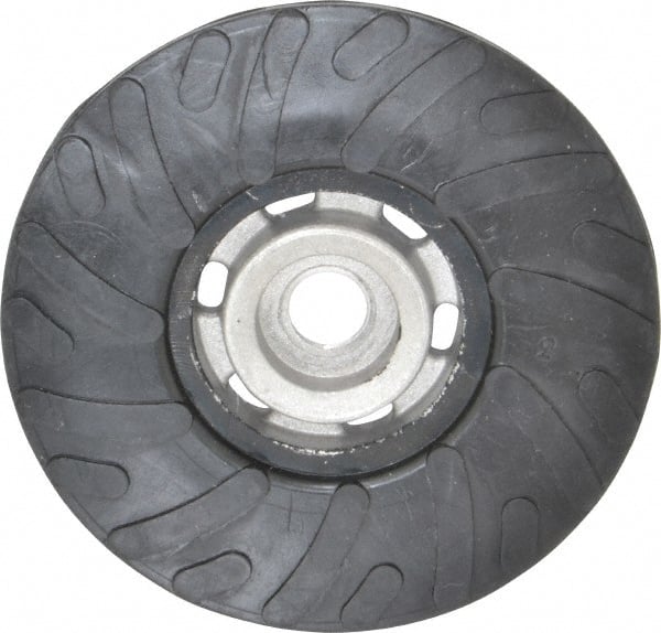 Made in USA - 4-1/2" Diam Disc Backing Ribbed Backing Pad - Medium Density, 13,000 RPM - Exact Tooling