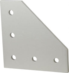 80/20 Inc. - 4-1/2" Wide, 4-1/2" High, Open Shelving 5 Hole 90° Angled Plate - Aluminum, Use with Series 15 & Bolt Kit 3320 or 3325 - Exact Tooling