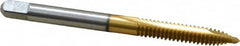 Kennametal - #10-24 UNC, 2 Flute, TiN Finish, High Speed Steel Spiral Point Tap - Plug Chamfer, Right Hand Thread, 2.38" OAL, 7/8" Thread Length, 0.194" Shank Diam, 2B/3B Class of Fit - Exact Tooling