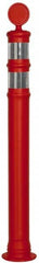 PRO-SAFE - 42" High x 4" Wide Reflective Delineator Post - Plastic, 2 Lbs, Fluorescent Orange - Exact Tooling