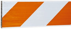 PRO-SAFE - 2 Inch Wide x 8 Inch High, Reflective, Plastic Barricade Rail - 3 Lbs., White and Orange - Exact Tooling