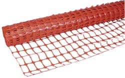 PRO-SAFE - 100' Long x 4' High, Orange Temporary Warning Barrier Fence - 3-1/2" x 2" Mesh - Exact Tooling