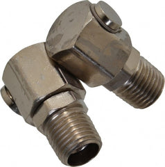 Coilhose Pneumatics - 1/4 Male NPT Pneumatic Hose Swivel Fitting - Brass Nickel Plated, 11/16" Body Diam, 1/4" Hose ID - Exact Tooling