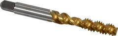 Kennametal - 1/4-20 UNC 3 Flute 3B Bottoming Spiral Flute Tap - Vanadium High Speed Steel, TiN Finish, 2-1/2" OAL, Right Hand Flute, Right Hand Thread, H3 - Exact Tooling