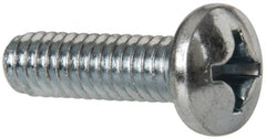 Value Collection - #12-24 UNC, 3/4" Length Under Head Phillips Drive Machine Screw - Pan Head, Grade 2 Steel, Zinc-Plated Finish, Without Washer - Exact Tooling